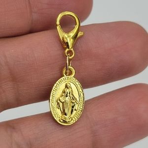 Clip On virgin Mary miraculous charms planner charms clipon zipper pull